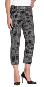 Pantalones cortos para mujer Hilary Radley ajustados elásticos negros marfil estampado talla 8 - Imagen 1 de 1