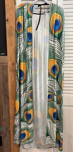 Peacock Polyester Hooded Cape One Size - Picture 1 of 2