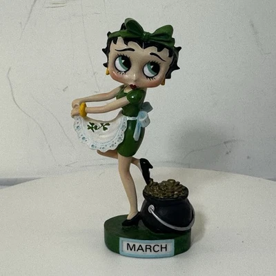 Vtg Betty Boop The Danbury Mint March Calendar Figurine St Patrick Boopin Years - Image 1 of 4