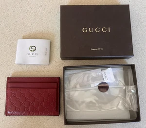 Auténtico Estuche para Tarjetas Gucci Micro Guccissima ROSSO ROJO 476010 BMJ1G - Imagen 1 de 7