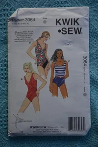 Kwik Sew #3064 Misses SWIMSUITS Sewing PATTERN Size XS-S-M-L-XL STRETCH FABRICS - Foto 1 di 1