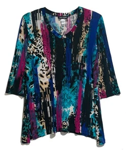Soft Works, Multicolor Geometric Print Tunic Top with Stretch, size L - Picture 1 of 3