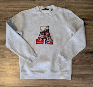 Scotch & Soda Collegiate Letter Applique Sweatshirt Mens Gray Crew Neck - M - Picture 1 of 14