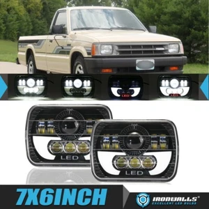 For Mazda B2000 B2200 B2600 Pickup Truck Pair 7x6" LED Headlights Hi/Lo Beam DRL - Picture 1 of 12