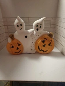 Vintage Keramik Halloween Geister mit Kürbissen - Bild 1 von 6