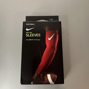NEW Nike Pro Dri Fit 3.0 Red Compression Football Arm Sleeves sz Adult L/XL - Picture 1 of 2