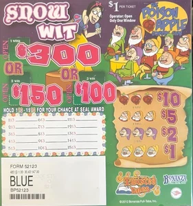 Biglietto Pull Tab - Biglietti Hard Card - Gioco - Snow Wit - Foto 1 di 2