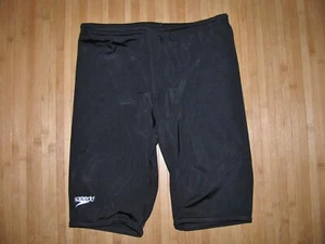 SPEEDO Swimsuit JAMMER Size 32 Nylon Spandex SWIM Suit BLACK - Picture 1 of 2