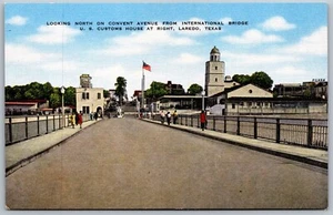 Vintage Laredo Texas TX Convent Avenue Internationale Brücke Zollhaus Postkarte - Bild 1 von 2