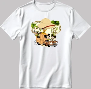 Camiseta Disney Mickey Mouse Manga Corta Blanco-Negro Hombre/Mujer J028 - Imagen 1 de 6