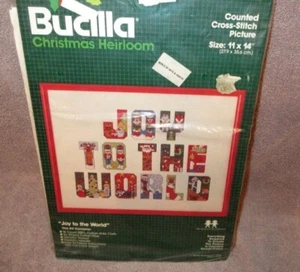 Bucilla Christmas Heirloom Joy To The World Counted Cross Stitch Picture Kit NEW - Picture 1 of 6