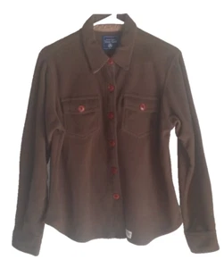 True Grit Shacket Women's Large Brown Polar Fleece Jacket Outerwear 4W41P01 - Picture 1 of 11
