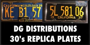 replica Embossed VINTAGE california license plate 1934 1935 1936 1937 1938 1939 - Picture 1 of 12
