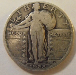 1928 D Standing Liberty Silver Quarter, Low Mintage, (28DJE1) - Picture 1 of 4