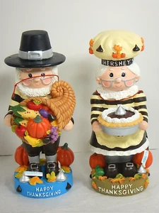 Neu Vintage Hershey's Mr & Mrs Happy Thanksgiving Essen Korb & Kakao Sahne Torte - Bild 1 von 21