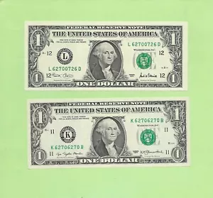 '6270 0726 & 6270 6270' .. PASSENDES .... UNZIRKULIERT $1 RADAR & REPEATER - Bild 1 von 2