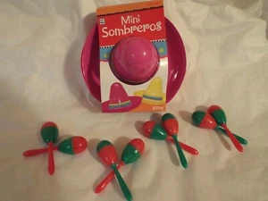 Mini Sombreros with mini maracas 8pc Set - Picture 1 of 2
