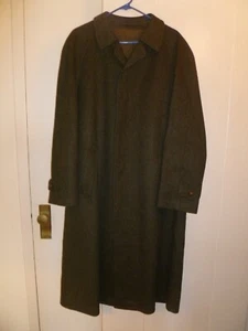 Paul Stuart Green Virgin Wool Overcoat, Size 42 L, MI Austria - Picture 1 of 18