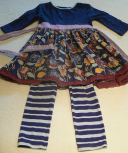 PERSNICKETY sz.4-5 Dress & Leggings,corduroy,crochet,cotton panels,sash,SO CUTE! - Picture 1 of 11