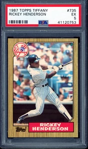 TOPPS 1987 TIFFANY RICKEY HENDERSON #735 PSA GRADED EX 5 - Picture 1 of 2