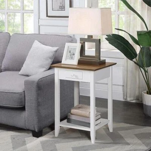 Convenience Concepts End Table 26"x18"x18" Standard Square Wood w/Drawer+Shelf - Picture 1 of 4