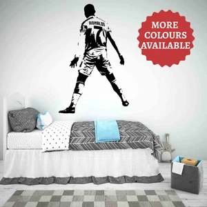 CR7 Wall Decal RONALDO WALL ART Sticker Football Sticker Boys Bedroom Decoration - Picture 1 of 6