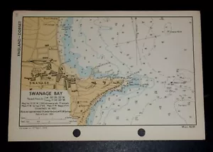SWANAGE BAY, Dorset- rare vintage WW2 Naval Nautical Map 1943 cartography - Picture 1 of 1