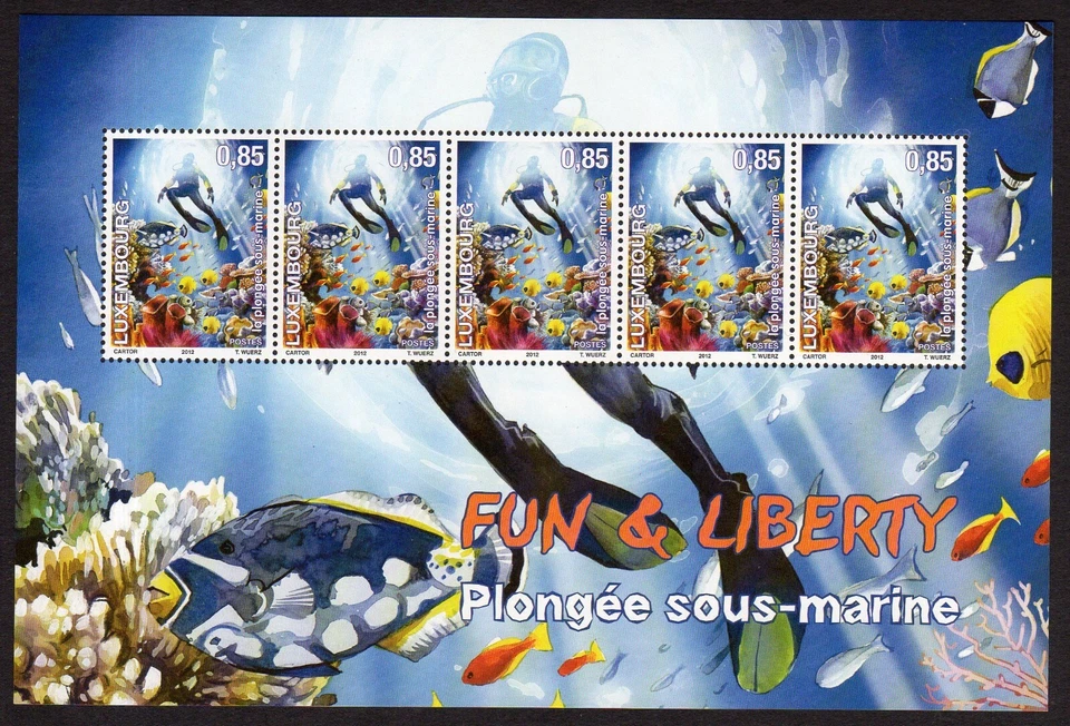 Fish - Luxembourg 2012 85c in a fine fresh MNH sheetlet - Image 1 of 1