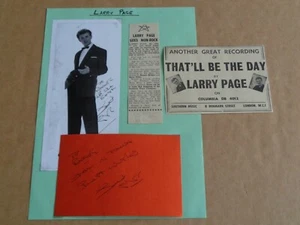 Foto y tarjeta de índice de papel firmado a mano de Larry Page de principios/mediados de la década de 1990 - Imagen 1 de 2