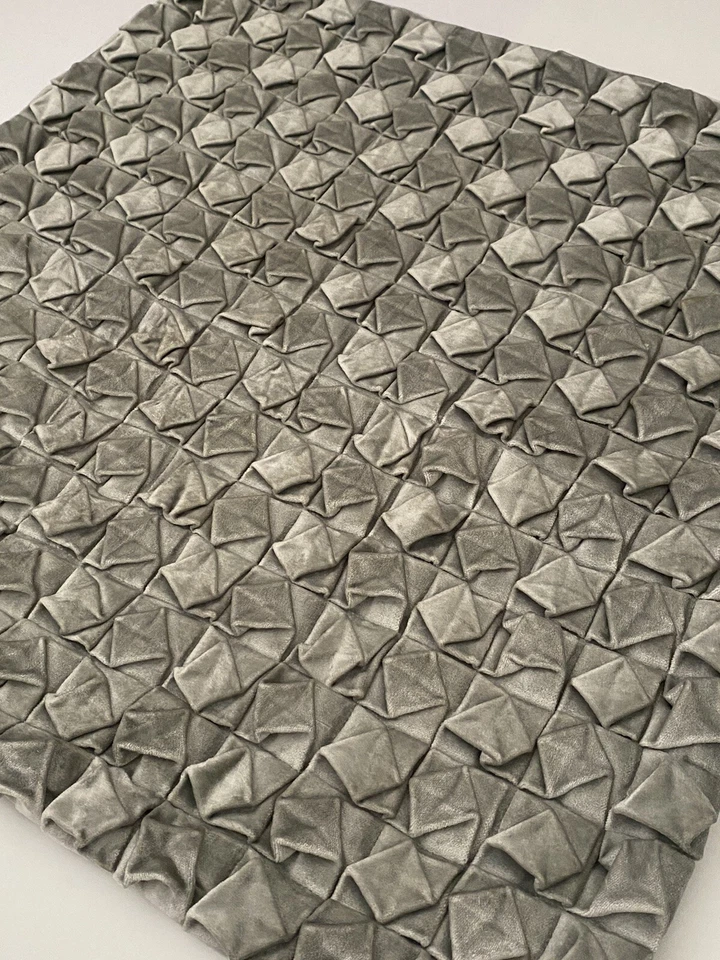 Bed Bath & Beyond Gray Velvet Throw Pillow Cover Sham 22x22 Tufted 3D - Image 1 of 4