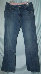 Levi's Stretch Flare 517 Stone Wash Distressed Low Rise Jeans Size 16 Girls - Picture 1 of 6