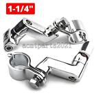 Chrome 1-1/4" Motorcycle Foot Pegs Mounting Clamps For Harley-Davidson Touring