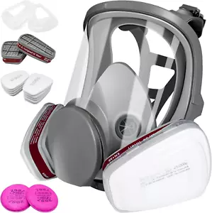 17 in 1 Full Face Respirator Mask Reusable Gas Cover Organic Vapor Respirator - Picture 1 of 12