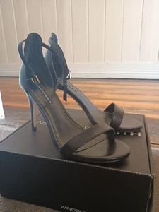 Windsor Smith Luna Black Ankle Strap High Heels Size 7 - Picture 1 of 6