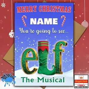 Tarjeta de Navidad personalizada You're Going to See ELF THE MUSICAL cualquier nombre - Imagen 1 de 2