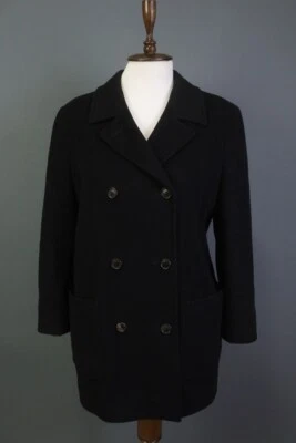 BURBERRY LONDON черный шерсти кашемир двубортный пальто куртка размер 38 - Изображение 1 из 4