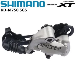 Shimano XT RD-M750-SGS Mountain Bike Rear Derailleur 9 Speed Direct Mount Silver - Picture 1 of 5