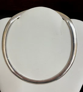 ITALY STERLING SILVER 10MM OMEGA NECKLACE 19" - Bild 1 von 5