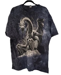 Camiseta Clásica The Mountain Black Dragon Unisex Talla 2XL Azul Tie Dye - Imagen 1 de 6