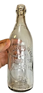 Antike Joseph Pilawski Amherst St Manchester New Hampshire Klecksverschluss Sodaflasche - Bild 1 von 16