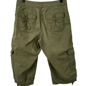 Pantalones ANA Mujeres Capri Carga Bordados Verde Boho Hippie Verano Hada Talla 6 - Imagen 1 de 8