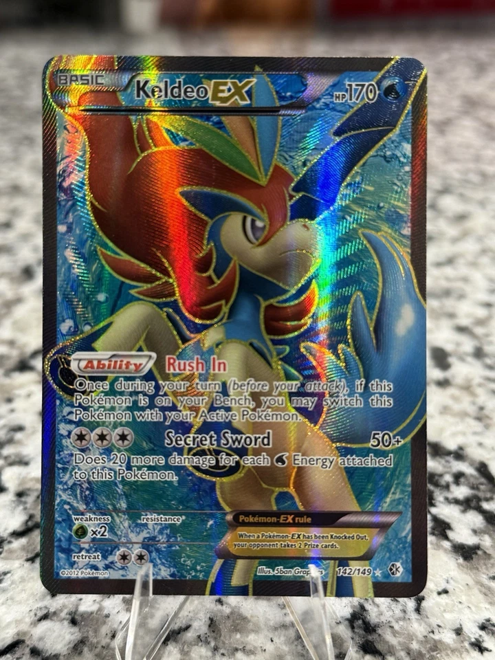 Keldeo EX - 142/149 - Pokemon Boundaries Crossed Black White Full Art Card - Image 1 of 2