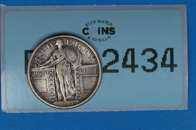 1917-D TYPE 1 25C STANDING LIBERTY SILVER QUARTER EARLY US TYPE COIN RAW-2434 - Image 1 of 2