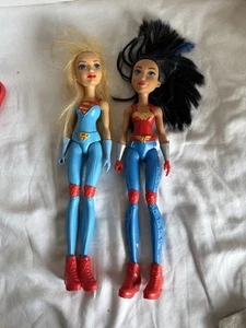 "Lote de 2 muñecas de acción SuperGirl & Wonder Woman DC Super Hero 12"" 2015" - Imagen 1 de 4