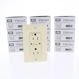 10 Hubbell 15A Almond Iso Ground Self-Test GFCI Weather Tamper Resistant Outlets - Picture 1 of 5