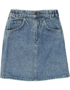 BENETTON Girls Denim Skirt 9-10 Years W24 Blue Cotton VZ04 - Picture 1 of 3