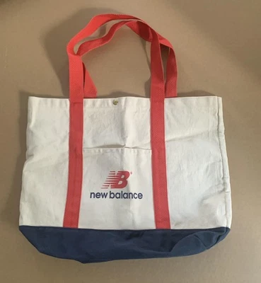 Vintage New Balance Canvas Tote Bag Boston 2004 Union Made USA Red Navy White - Image 1 of 4