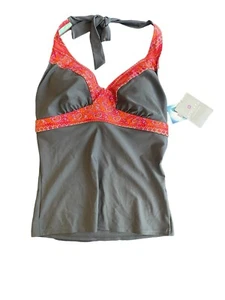 ATHLETA VENTANA BRA CUP HALTER TANKINI 36D/DD Tall Grey Top Underwire Swim - Picture 1 of 8