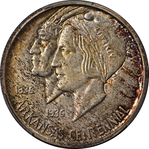 1938-S Arkansas Commem Half Dollar PCGS MS65 Great Eye Appeal Strong Strike Cover