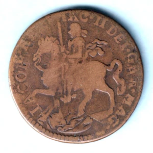 Ireland - Gunmoney. 1690 - James 11, Crown. VG - Parts of host coin visible.. - Imagen 1 de 2